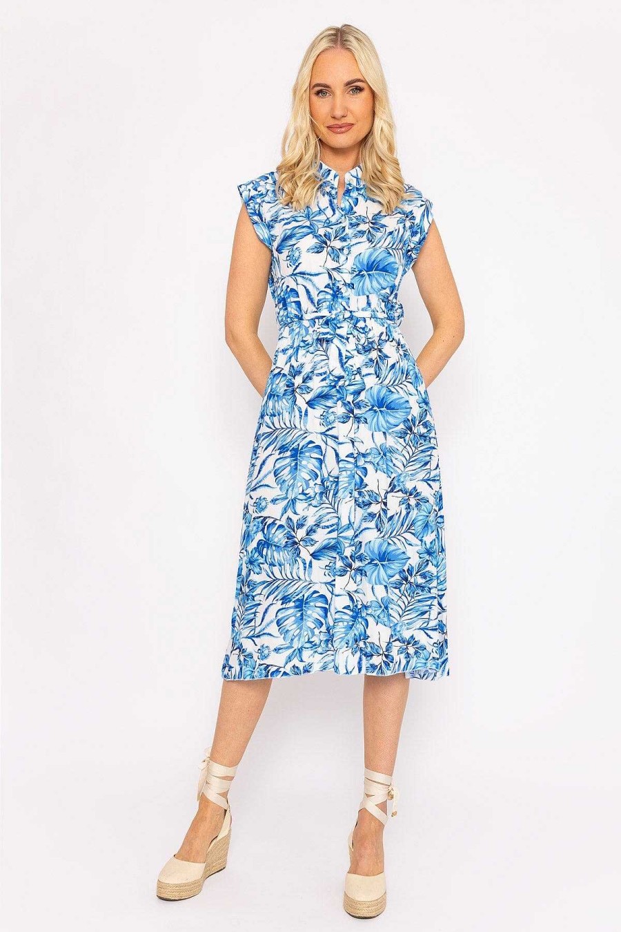 Dresses & Jumpsuits | Rowen Avenue Blue Poppy Floral Printed Midi Dress