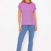 Tops & Blouses | Kelly & Grace Weekend Stripe Tee In Purple