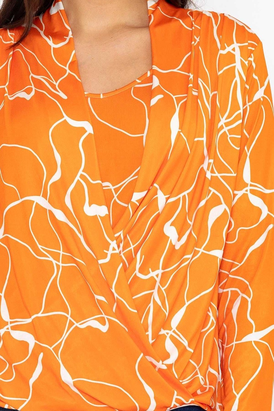 Tops & Blouses | Pala D'oro Cross Over Top In Orange Print