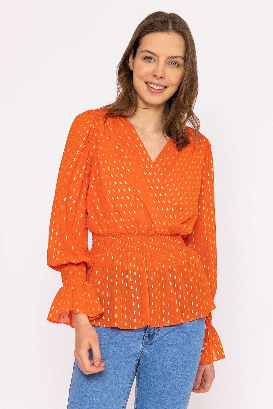 Tops & Blouses | Rowen Avenue Gold Detail Wrap Top In Coral