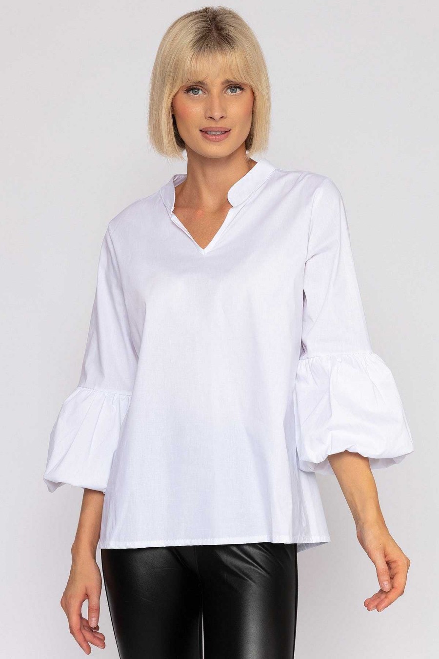 Tops & Blouses | Pala D'oro White Balloon Cuff Shirt