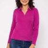 Tops & Blouses | Voulez Vous Plain Collared Top In Magenta