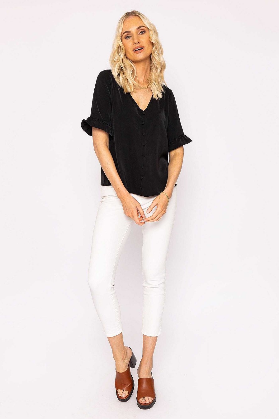 Tops & Blouses | Rowen Avenue Button Blouse In Black