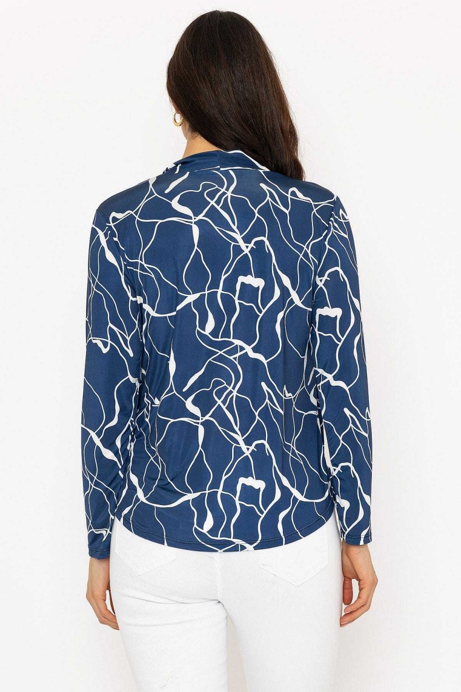 Tops & Blouses | Pala D'oro Cross Over Top In Blue Print