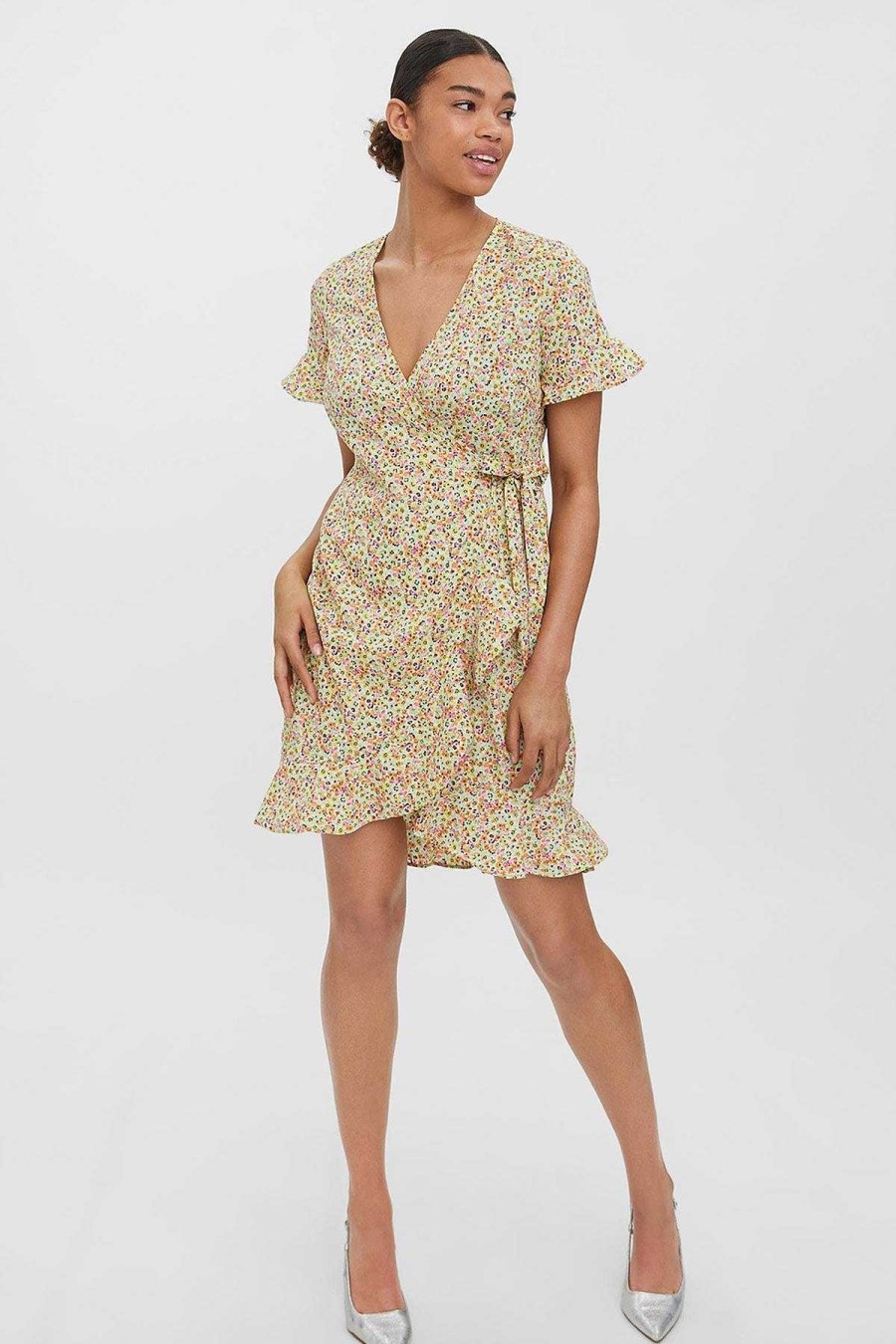 Dresses & Jumpsuits | Vero Moda Henna Wrap Dress In Yellow