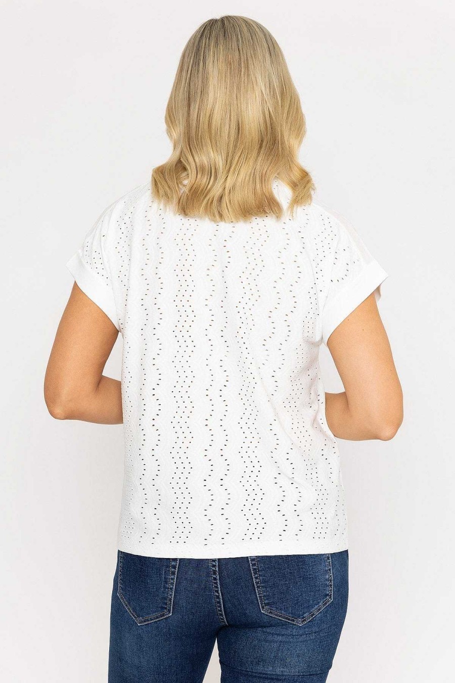 Tops & Blouses | Voulez Vous White Jersey Top With Contrast Fabric