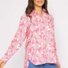 Tops & Blouses | Rowen Avenue Blouse In Pink Geo Print