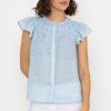 Tops & Blouses | Rowen Avenue Ruffle Blouse In Blue Print