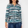 Tops & Blouses | Voulez Vous Printed Burnout Top In Blue