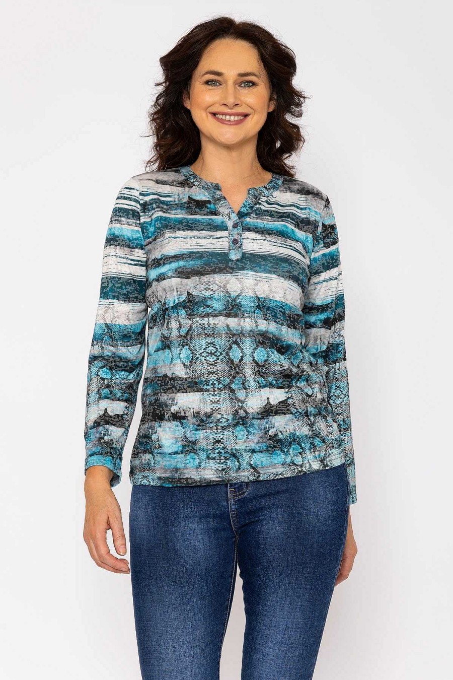 Tops & Blouses | Voulez Vous Printed Burnout Top In Blue