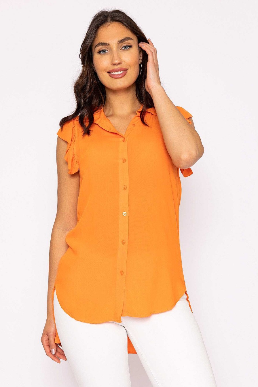 Tops & Blouses | Rowen Avenue Ruffle Viscose Top In Orange