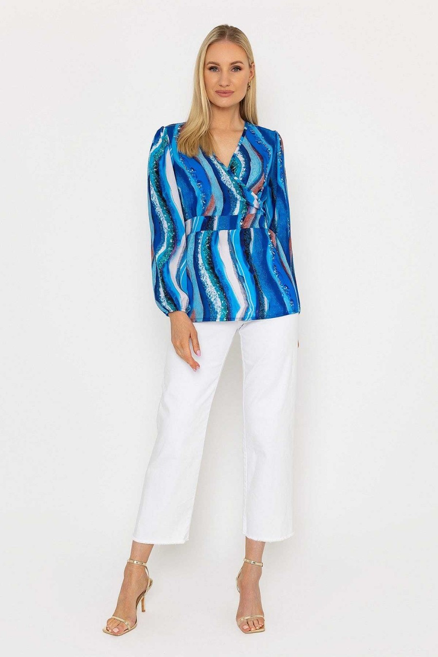 Tops & Blouses | Pala D'oro Blue Peplum Top