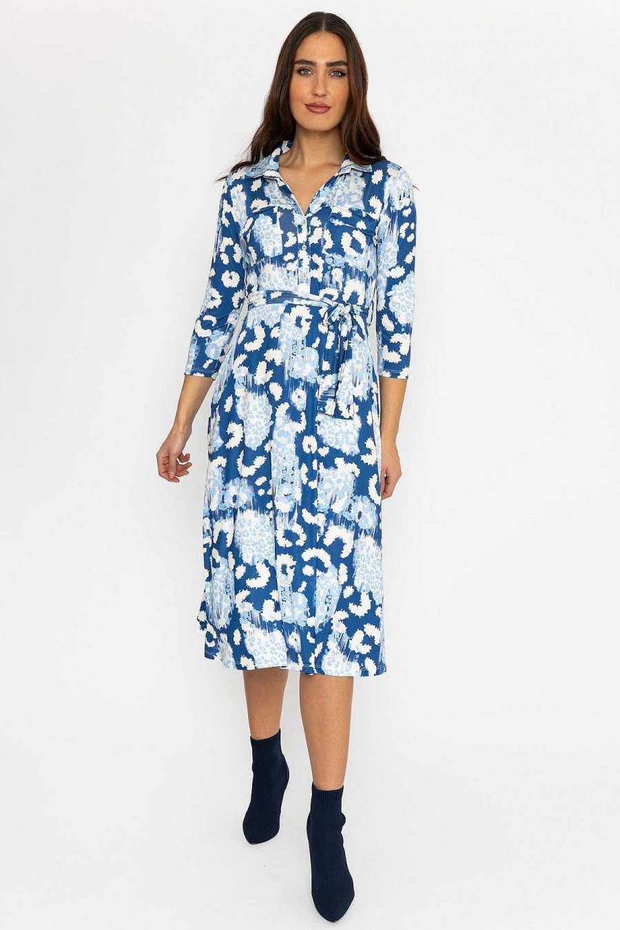 Dresses & Jumpsuits | Pala D'oro Eithne Midi Dress In Blue Print