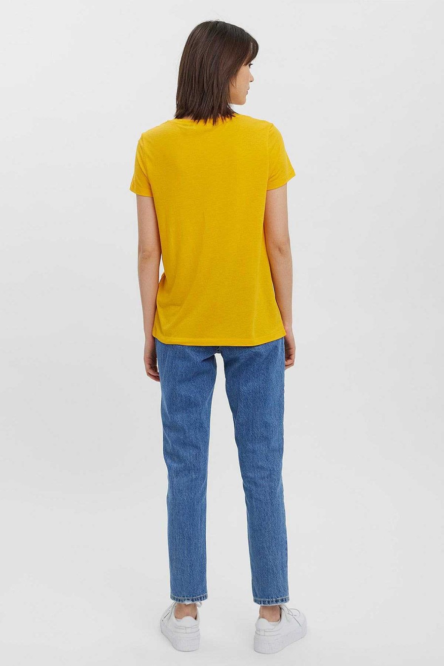 Tops & Blouses | Vero Moda Short Sleeve V-Neck Top In Yellow