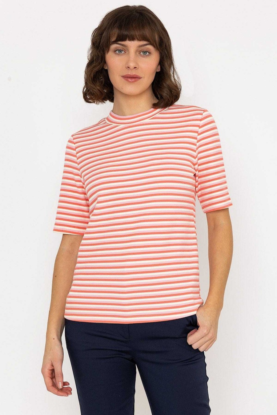 Tops & Blouses | Kelly & Grace Weekend Stripe Jersey Top In Pink