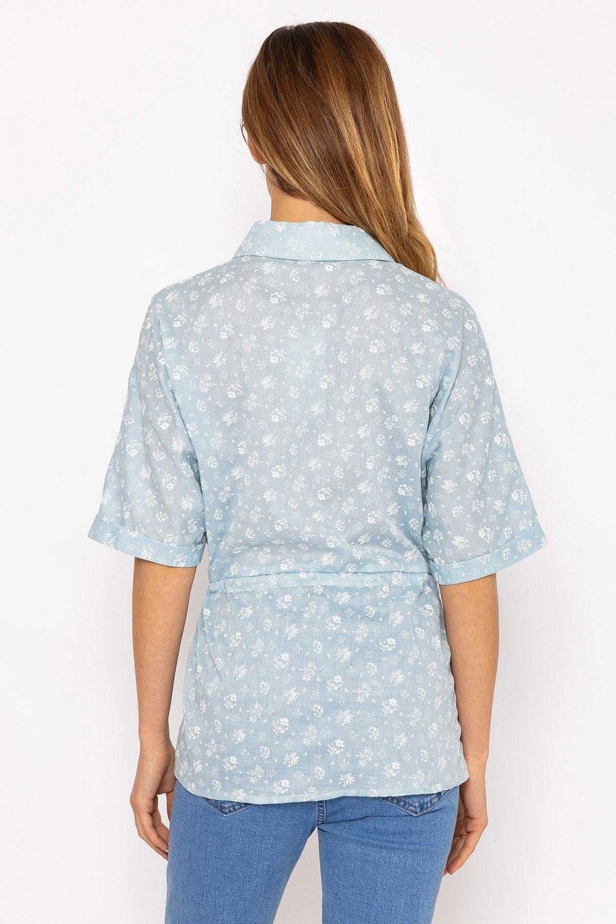 Tops & Blouses | Rowen Avenue Tie Waist Blouse In Blue