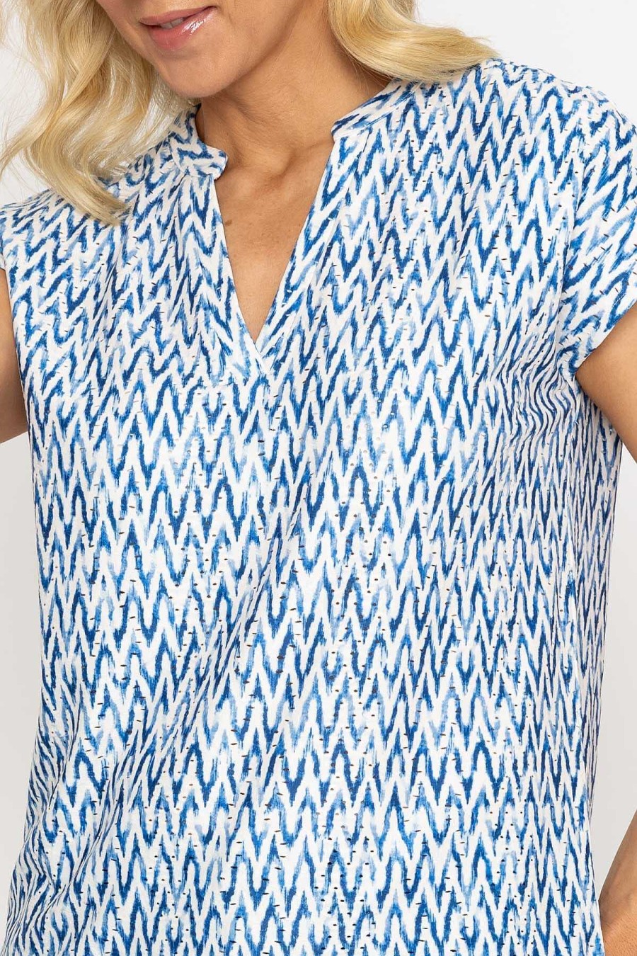 Tops & Blouses | Voulez Vous Printed Blue Jersey Top