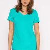 Tops & Blouses | Kelly & Grace Weekend V Neck Tee In Aqua