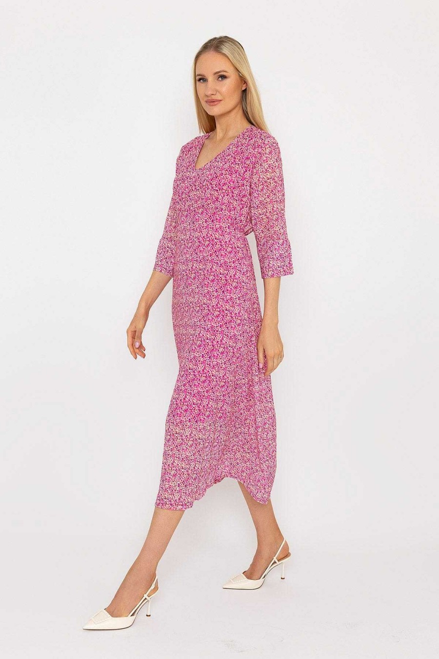 Dresses & Jumpsuits | Pala D'oro Kerry Midi Dress In Pink Print