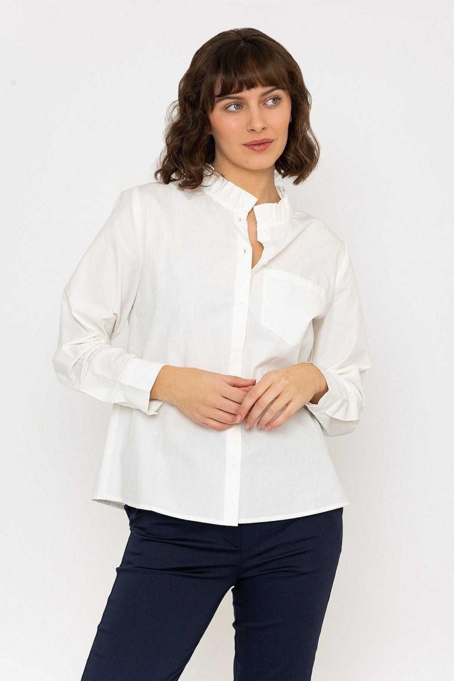 Tops & Blouses | Kelly & Grace Weekend Ruffle Shirt In White