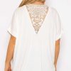 Tops & Blouses | Nova of London Curve - Curve Medallion Lace Back Top In Ivory