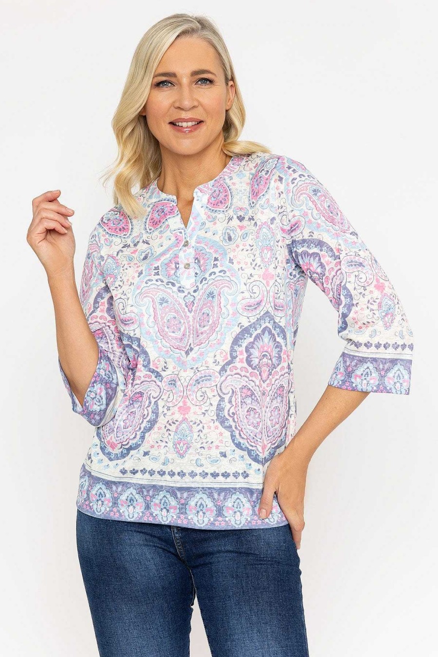 Tops & Blouses | Voulez Vous Printed Plaquet Top In Pink