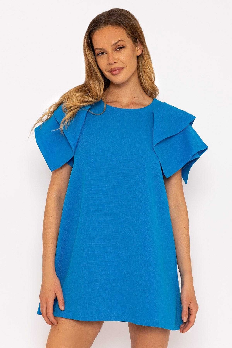 Dresses & Jumpsuits | Rowen Avenue Blue Shoulder Detail Mini Dress