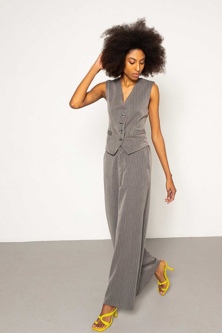 Tops & Blouses | Pala D'oro Sport Tailored Waistcoat In Grey