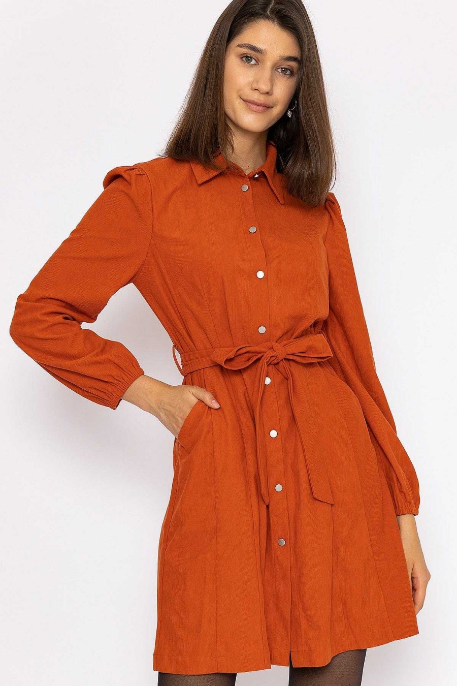 Dresses & Jumpsuits | Rowen Avenue Cord Mini Dress In Rust