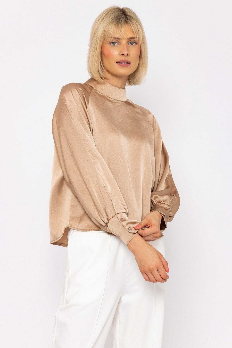 Tops & Blouses | Pala D'oro Pandora Sateen Top In Beige