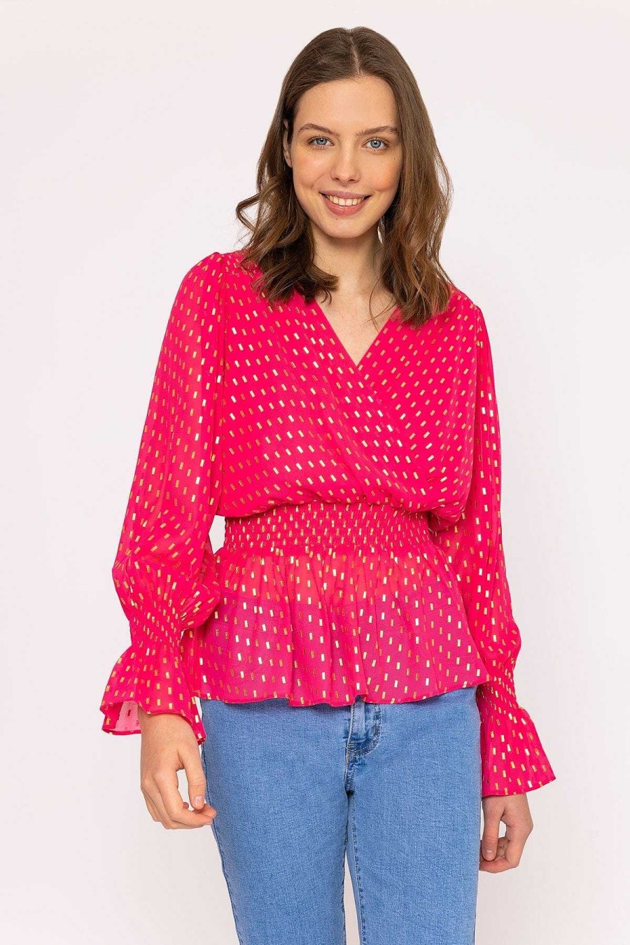 Tops & Blouses | Rowen Avenue Gold Detail Wrap Top In Pink