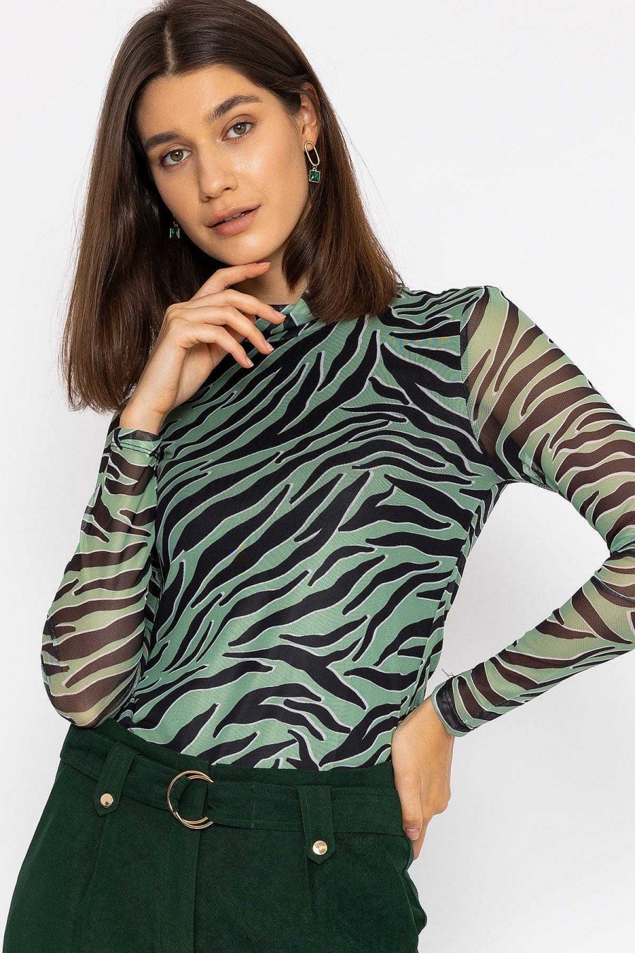 Tops & Blouses | Vero Moda Gigi High Neck Top In Animal Print