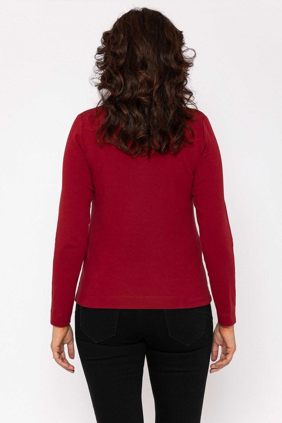 Tops & Blouses | Voulez Vous Plain Collared Top In Burgundy