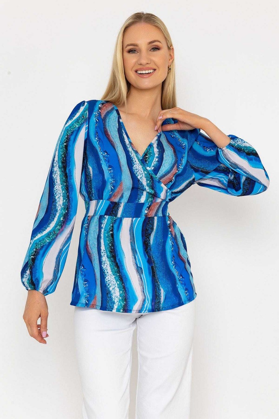 Tops & Blouses | Pala D'oro Blue Peplum Top