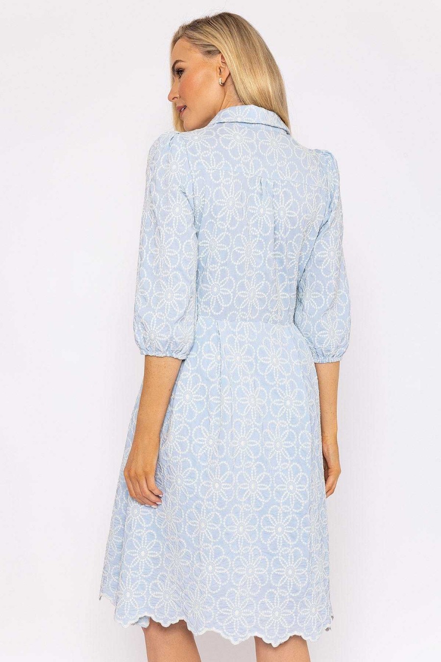 Dresses & Jumpsuits | Rowen Avenue Blue Floral Embroidery Dress