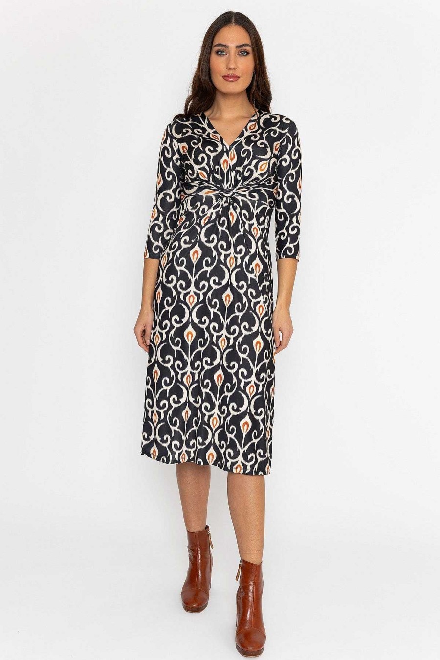 Dresses & Jumpsuits | Pala D'oro Louisa Midi Dress In Black Print