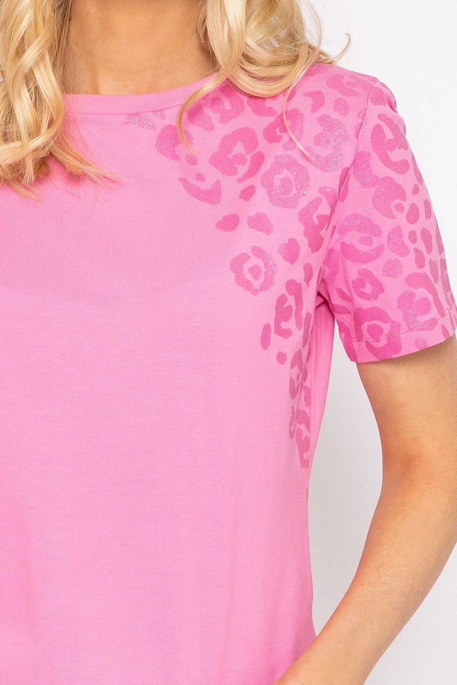 Tops & Blouses | Kelly & Grace Weekend Pink Leopard Cotton T-Shirt