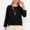 Tops & Blouses | Pala D'oro Black Top With Necklace