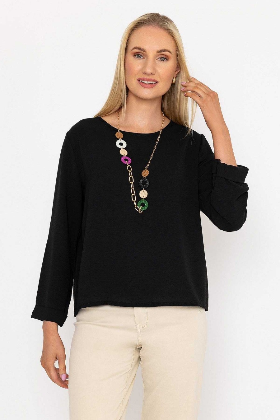 Tops & Blouses | Pala D'oro Black Top With Necklace