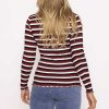 Tops & Blouses | Kelly & Grace Weekend Stripe Rib Top In Burgundy