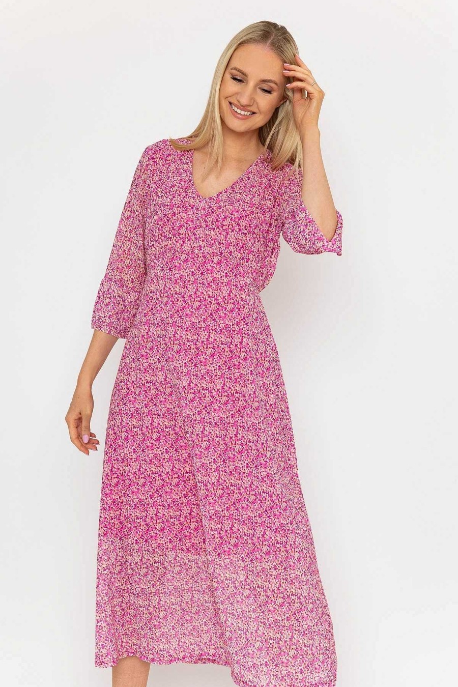 Dresses & Jumpsuits | Pala D'oro Kerry Midi Dress In Pink Print