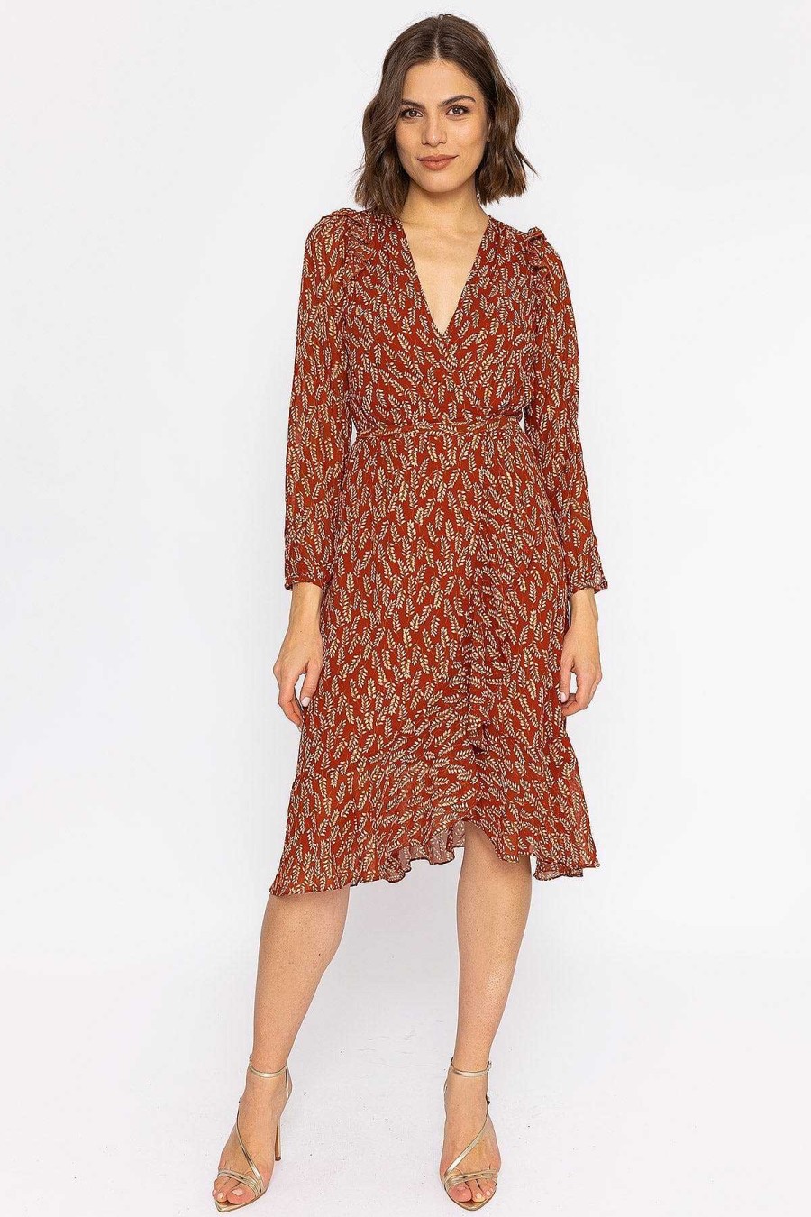 Dresses & Jumpsuits | Rowen Avenue Boho Wrap Dress In Rust