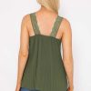 Tops & Blouses | Pala D'oro Lace Trim Pleated Cami In Khaki