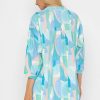 Tops & Blouses | Pala D'oro Dipped Hem Top In Blue Print