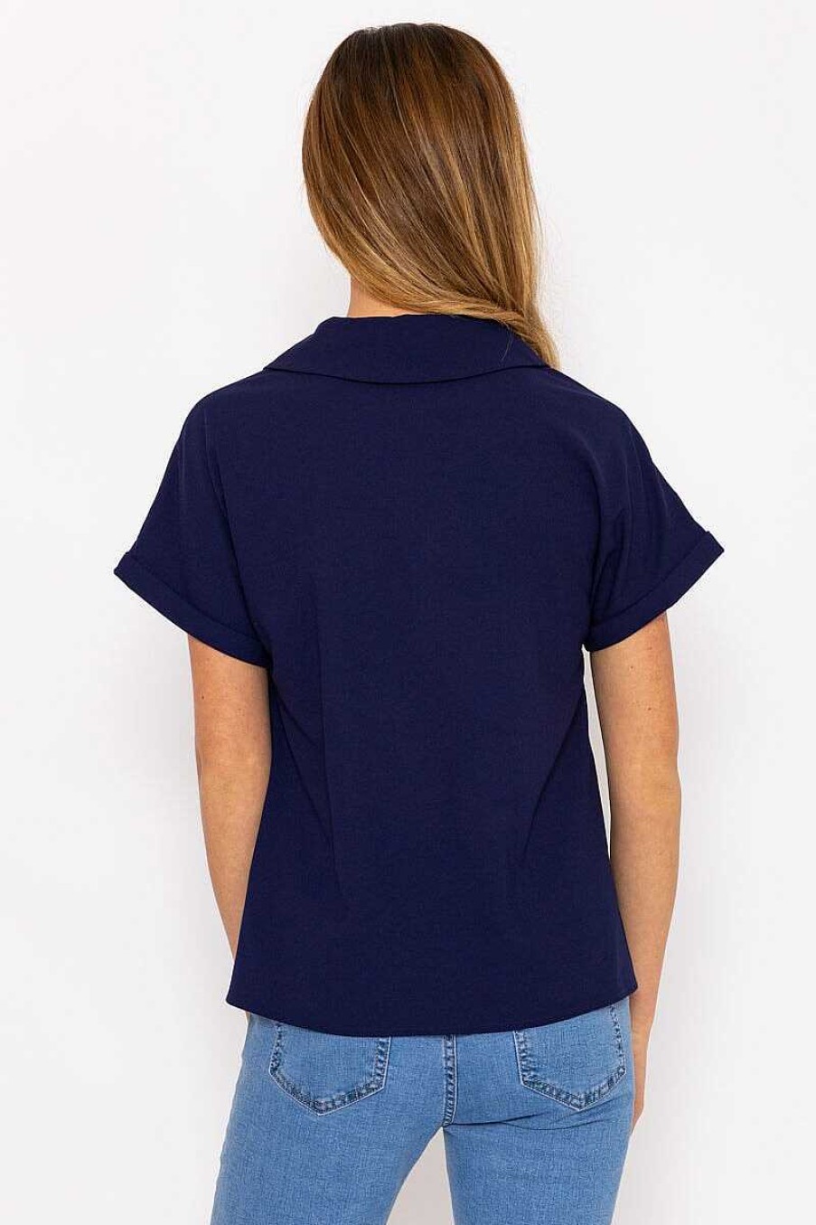 Tops & Blouses | Rowen Avenue Navy Camp Collar Shirt