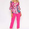 Tops & Blouses | Pala D'oro V-Neck Frill Sleeve Top In Pink Paisley