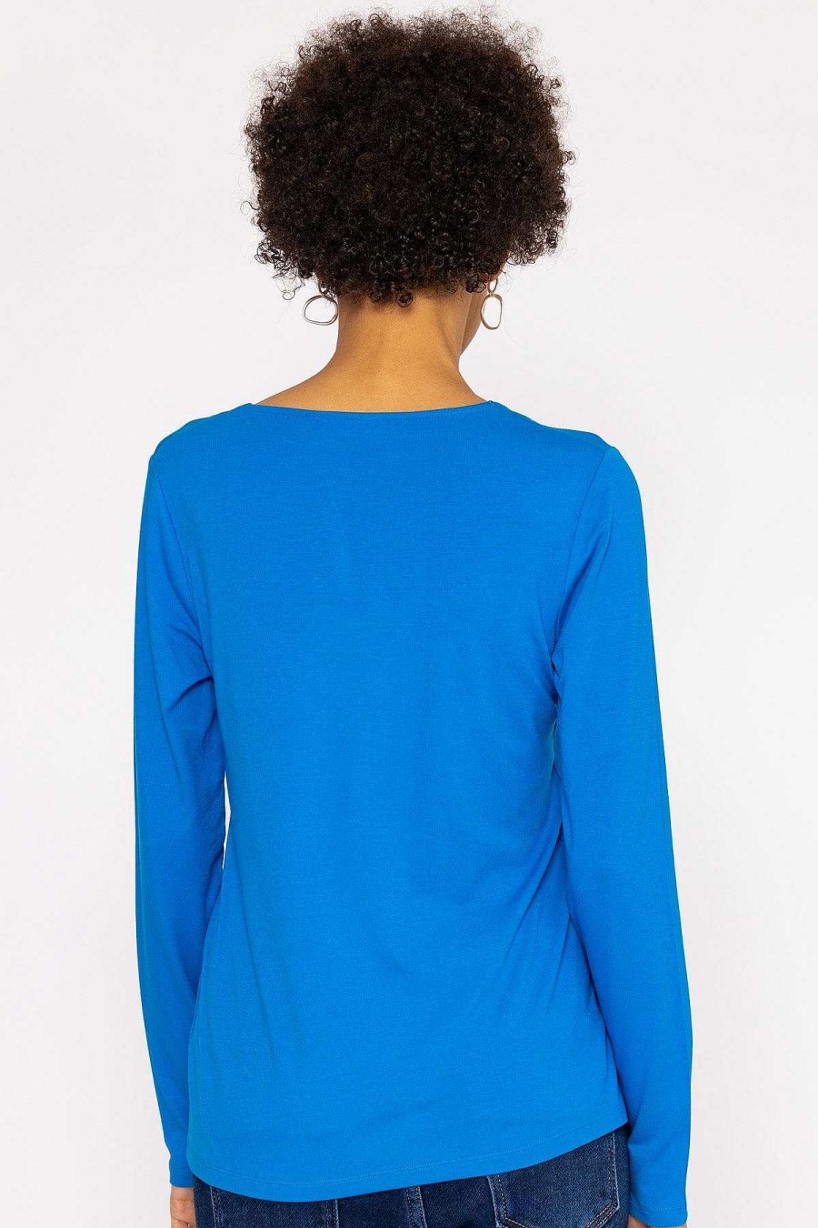 Tops & Blouses | Kelly & Grace Weekend Scoop Neck Tee In Cobalt