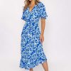 Dresses & Jumpsuits | Nova of London Blue Ruffle Wrap Midi Dress