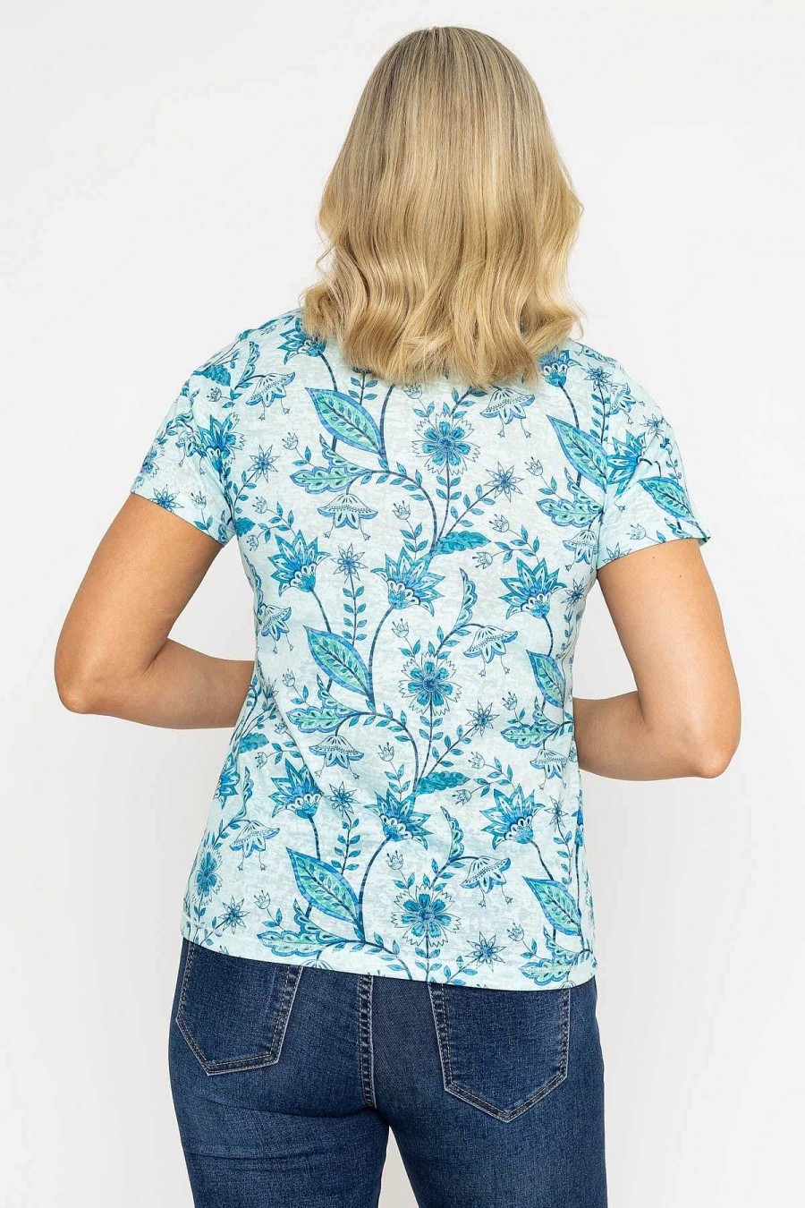 Tops & Blouses | Voulez Vous Green Printed Burnout Top