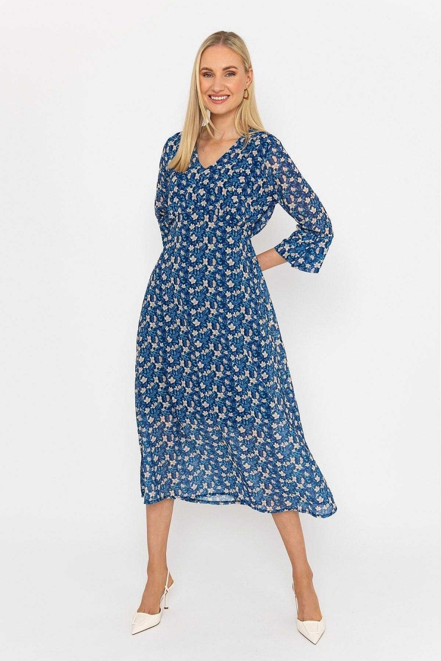 Dresses & Jumpsuits | Pala D'oro Kerry Midi Dress In Navy Print